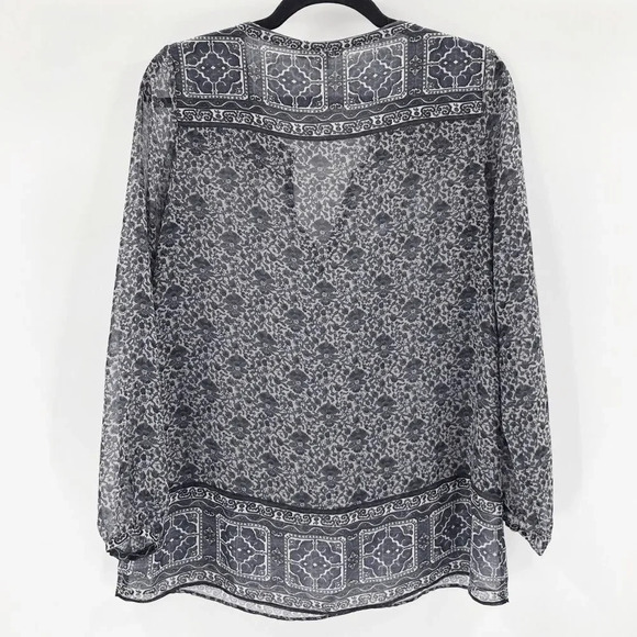 Calypso St Barth Women's Black Purple Sheer Long Sleeve Blouse Size XS - Picture 7 of 7